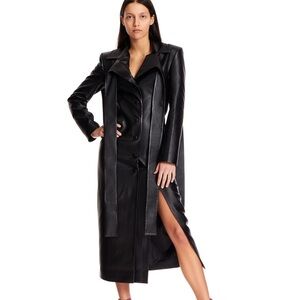 Black faux Women's Long Coat